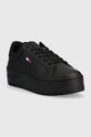Tommy Jeans sneakersy skórzane Tommy Jeans Flatform Ess EN0EN02043.0GK czarny SS23