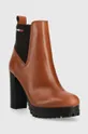 Tommy Jeans sztyblety skórzane Essentials High Heel Boot EN0EN02045.GOW brązowy