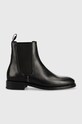 Кожени боти челси Gant равен черен 25551401.G00