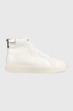 Kožené sneakers boty Calvin Klein Vulc High Top Planet friendly bílá HW0HW01343.0LC