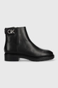 crna Kožne gležnjače Calvin Klein Rubber Sole Ankle Boot Ženski