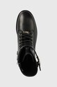 Kožené kotníkové boty Calvin Klein Rubber Sole Combat Boot černá HW0HW01254.BAX