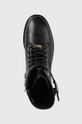 černá Kožené kotníkové boty Calvin Klein Rubber Sole Combat Boot
