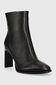Calvin Klein botki skórzane Curved Stil Ankle Boot 80 HW0HW01240.BAX czarny AW22