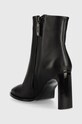 Obuwie Calvin Klein botki skórzane Curved Stil Ankle Boot 80 HW0HW01240.BAX czarny
