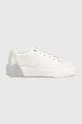 biały Calvin Klein sneakersy skórzane Heel Cupsole Lace Up Damski