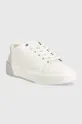 Calvin Klein sneakersy skórzane Heel Cupsole Lace Up biały