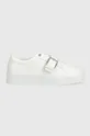 fehér Calvin Klein bőr sportcipő Flatform Cupsole Lace Up Női