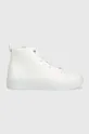 λευκό Δερμάτινα αθλητικά παπούτσια Calvin Klein Cupsole Wave High Top Γυναικεία
