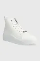 Δερμάτινα αθλητικά παπούτσια Calvin Klein Cupsole Wave High Top λευκό