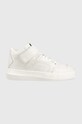 Kožené sneakers boty Calvin Klein Jeans Chunky Cupsole Laceup Mid Planet friendly bílá YW0YW00841.YAF