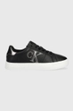 fekete Calvin Klein Jeans bőr sportcipő Classic Cupsole Laceup Low Női