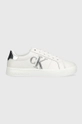 biela Kožené tenisky Calvin Klein Jeans Classic Cupsole Laceup Low Dámsky