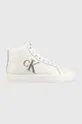 λευκό Δερμάτινα αθλητικά παπούτσια Calvin Klein Jeans Classic Cupsole Laceup Mid Γυναικεία