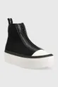 Πάνινα παπούτσια Calvin Klein Jeans Cupsole Flatform Mid Zip μαύρο
