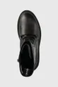 čierna Kožené členkové topánky Calvin Klein Jeans Flatform Mid Laceup Boot
