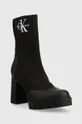 Calvin Klein Jeans botki Platform Boot Sock czarny