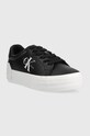 Calvin Klein Jeans sneakersy skórzane Vulc Flatform Bold Lth YW0YW00821.BDS czarny AW22