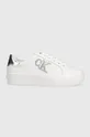 λευκό Δερμάτινα αθλητικά παπούτσια Calvin Klein Jeans Vulc Flatform Laceup Low Γυναικεία