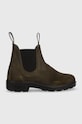 Δερμάτινες μπότες τσέλσι Blundstone φλατ πράσινο 1615.DRK.OLIV.M