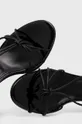 čierna Kožené sandále HUGO Gracemignon