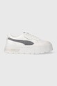 Puma sneakers din piele Mayze Stack Wns piele întoarsă alb 384363