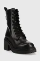 Kožené členkové topánky Blauer Zenda čierna