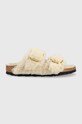 Birkenstock klapki wełniane ARIZONA BB SHEARLING tekstylny szary 1023130.TEDDY