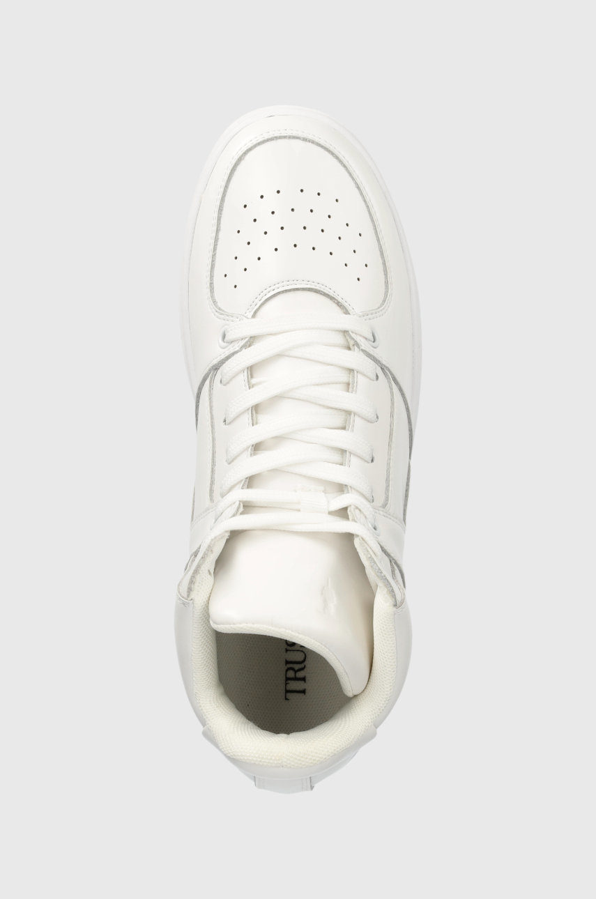 bílá Kožené sneakers boty Trussardi Perlite Basket High