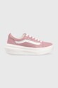 Sneakers boty Vans Old Skool semišová kůže růžová VN0A7Q5EBD51