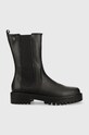 U.S. Polo Assn. sztyblety skórzane KARMA płaski czarny KARMA001W.BL1.BLK