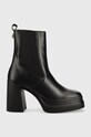 Kožené topánky chelsea Kurt Geiger London Stomp Heeled Chelsea usňová koža čierna 9319000109.BLK