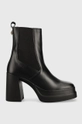 чёрный Кожаные полусапоги Kurt Geiger London Stomp Heeled Chelsea Женский