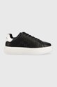 Karl Lagerfeld sneakersy MAXI KUP imitacja skóry licowej czarny KL62224.000