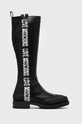 Love Moschino kozaki płaski czarny JA26064G1FIA900A