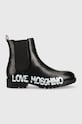 Шкіряні черевики Love Moschino без утеплення чорний JA21084G1FIA0000