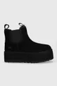 fekete UGG magasszárú cipő velúrból W Neumel Platform Chelsea Női