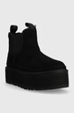 UGG sztyblety zamszowe W Neumel Platform Chelsea 1134526.BLK czarny AA00