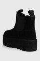 Obuwie UGG sztyblety zamszowe W Neumel Platform Chelsea 1134526.BLK czarny