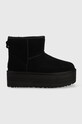 Kožené sněhule UGG Classic Mini Platform syntetický černá 1134991.BLK