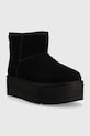 UGG śniegowce skórzane Classic Mini Platform 1134991.BLK czarny AA00