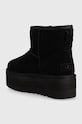 Obuwie UGG śniegowce skórzane Classic Mini Platform 1134991.BLK czarny