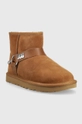 UGG śniegowce zamszowe W Classic Mini Chains II brązowy