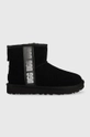 чёрный Замшевые сапоги UGG W Classic Mini Slide Logo Ii Женский