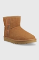 UGG suede snow boots W Classic Mini Slide Logo II brown