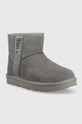 Snežke iz semiša UGG W Classic Mini Slide Logo II siva