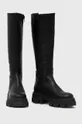 Usnjeni elegantni škornji Steve Madden črna