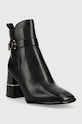 Tory Burch botki skórzane Multi Logo 143326.006 czarny AA00