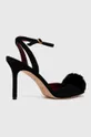 Kate Spade velúr magassarkú cipő Amour Pom fekete