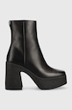 Pinko botki skórzane Coriandolo słupek czarny 1H213C.A072.Z99